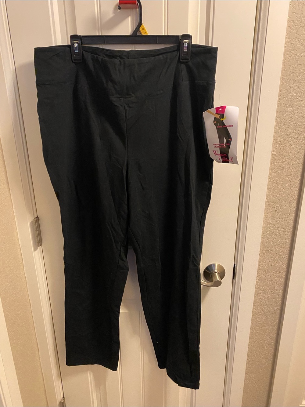 NWT Women With Control XL Black Stretch Leggings 16 18 No Pockets